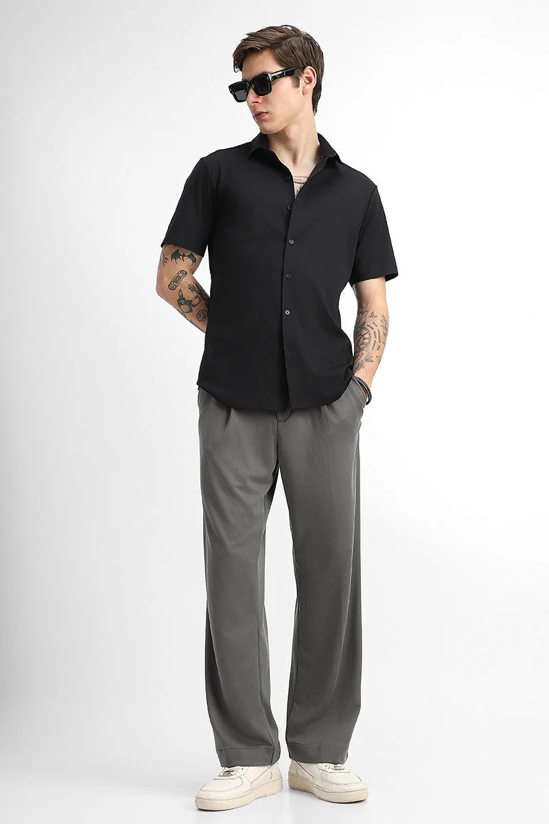 Snitch Grey Loose Fit Stretch Trousers for Men | Best Price UAE